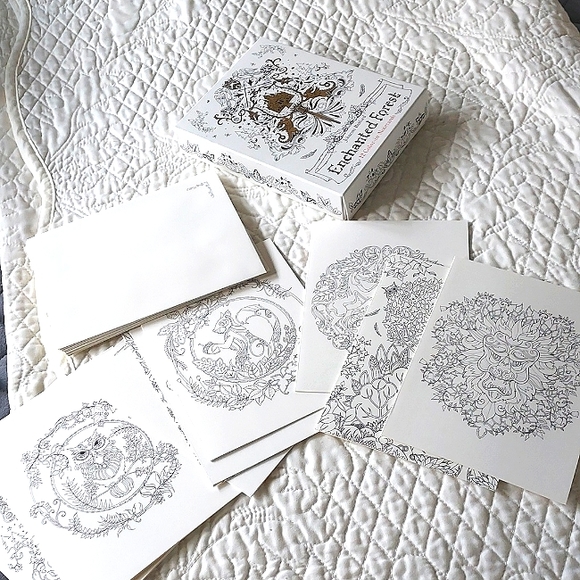 Office Johanna Basford Enchanted Forest Notecards Color Pencil In For